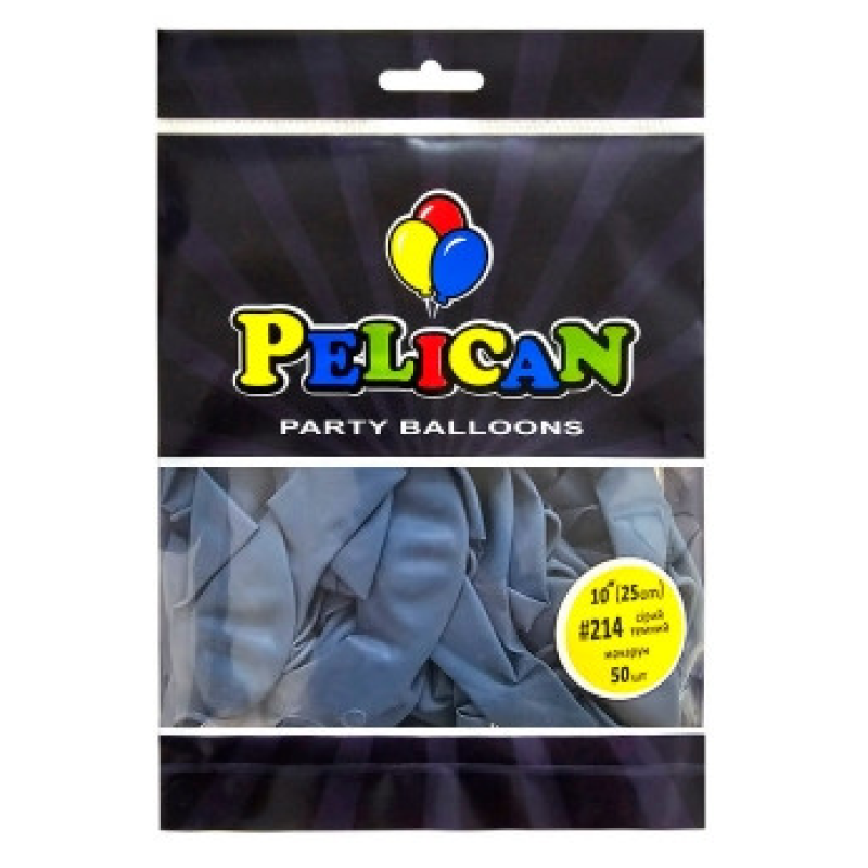Кульки латексні 10“ (25см) макарун сірий темний Pelican 50шт (810214) KNZ