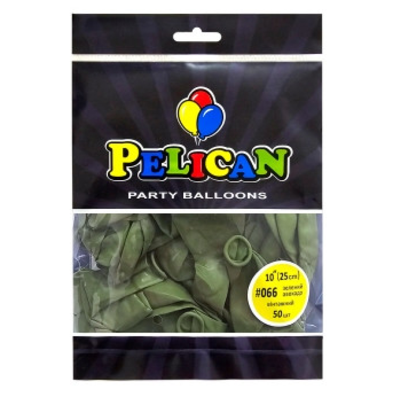 Кульки латексні 10“ (25см) вінтажний зелений авокадо Pelican 50шт (810066) KNZ Кульки латексні 10“ (25см) вінтажний зелений авокадо Pelican 50шт (810066) KNZ