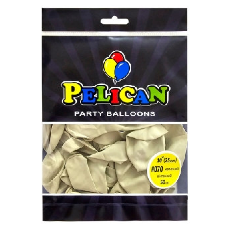 Кульки латексні 10“ (25см) вінтажний молочний Pelican 50шт (810070) KNZ Кульки латексні 10“ (25см) вінтажний молочний Pelican 50шт (810070) KNZ