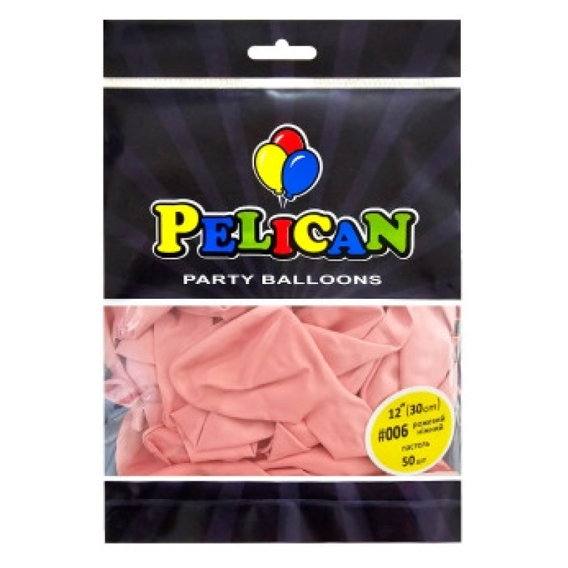 Кульки латексні 12“ (30см) рожевий пастель ніжний Pelican 50шт (812006) KNZ