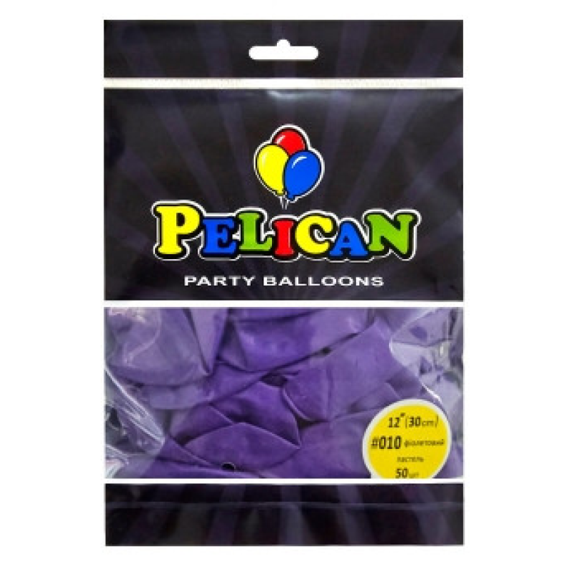 Кульки латексні 12“ (30см) пастель фіолетовий Pelican 50шт (812010) KNZ