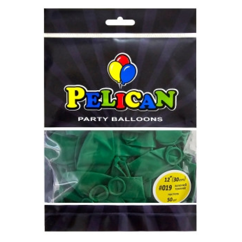 Кульки латексні 12“ (30см) зелений пастель темний Pelican 50шт (812019) KNZ
