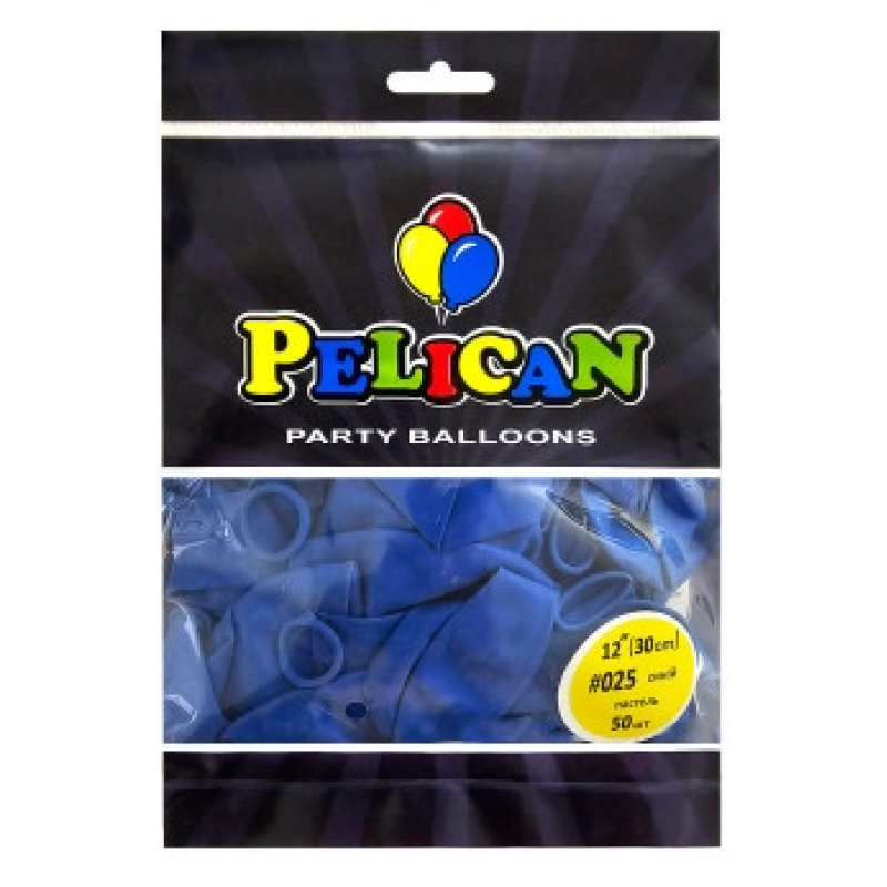 Кульки латексні 12“ (30см) пастель синій Pelican 50шт (812025) KNZ Кульки латексні 12“ (30см) пастель синій Pelican 50шт (812025) KNZ