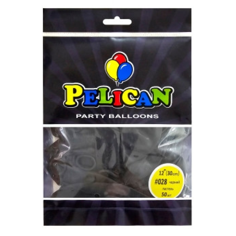 Кульки латексні 12“ (30см) пастель чорний Pelican 50шт (812028) KNZ Кульки латексні 12“ (30см) пастель чорний Pelican 50шт (812028) KNZ