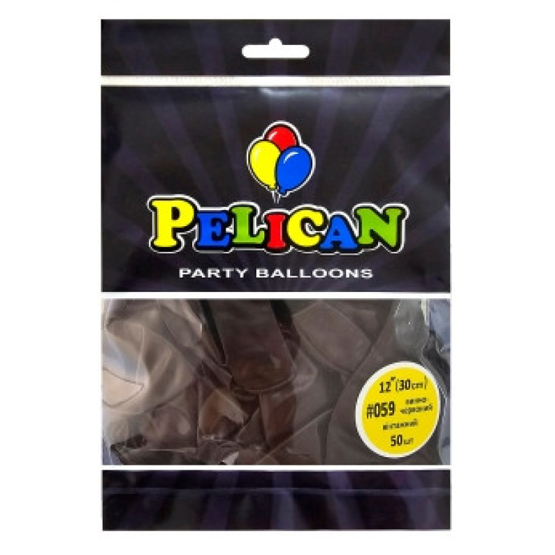 Кульки латексні 12“ (30см) вінтажний винно-червоний Pelican 50шт (812059) KNZ