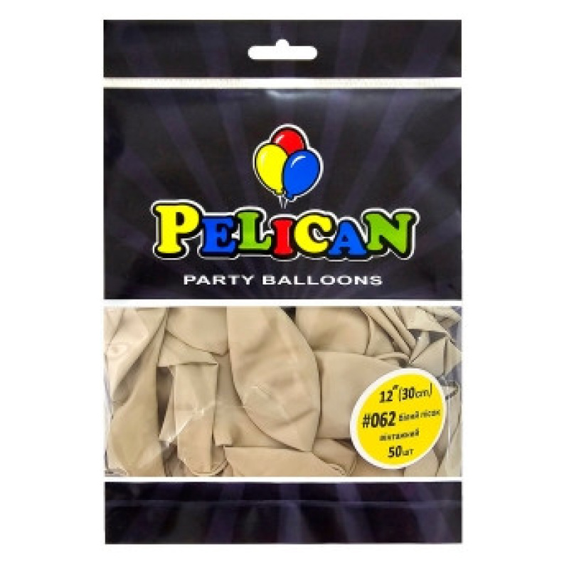 Кульки латексні 12“ (30см) вінтажний білий пісок Pelican 50шт (812062) KNZ