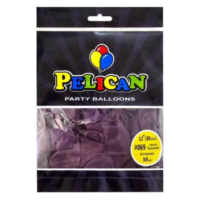 Кульки латексні 12 “(30см) вінтажний синьо-бузковий Pelican 50шт (812069) KNZ