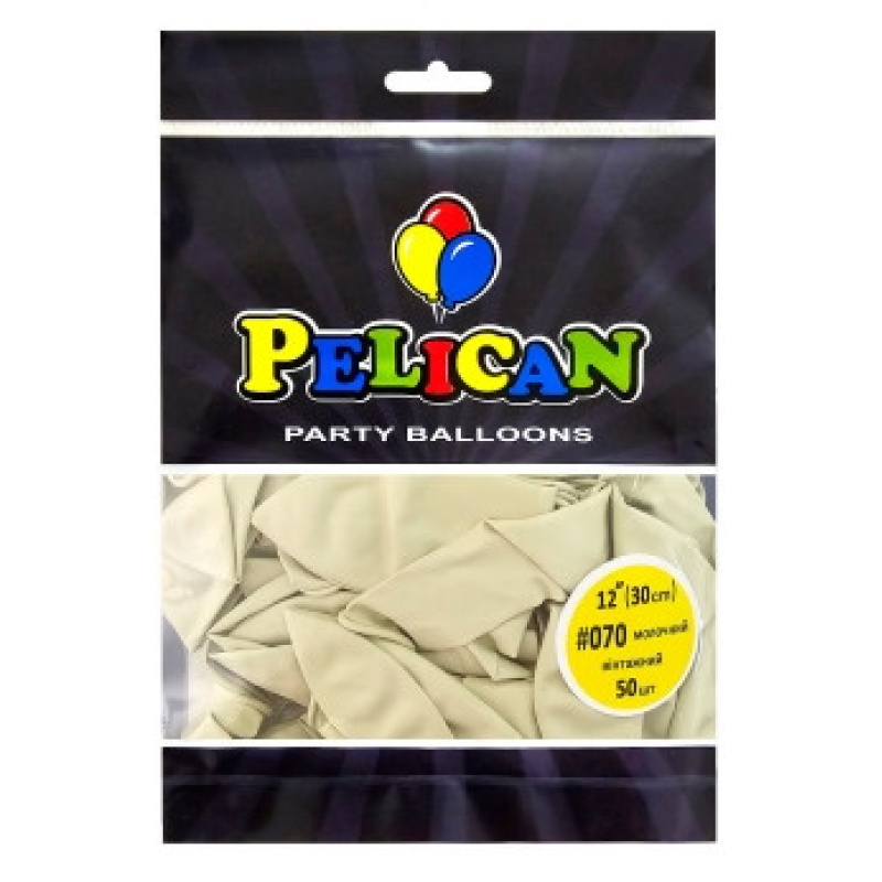 Кульки латексні 12“ (30см) вінтажний молочний Pelican 50шт (812070) KNZ