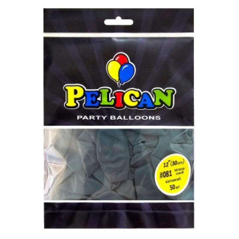 Кульки латексні 12“ (30см) вінтажний зелено-синій Pelican 50шт (812081) KNZ