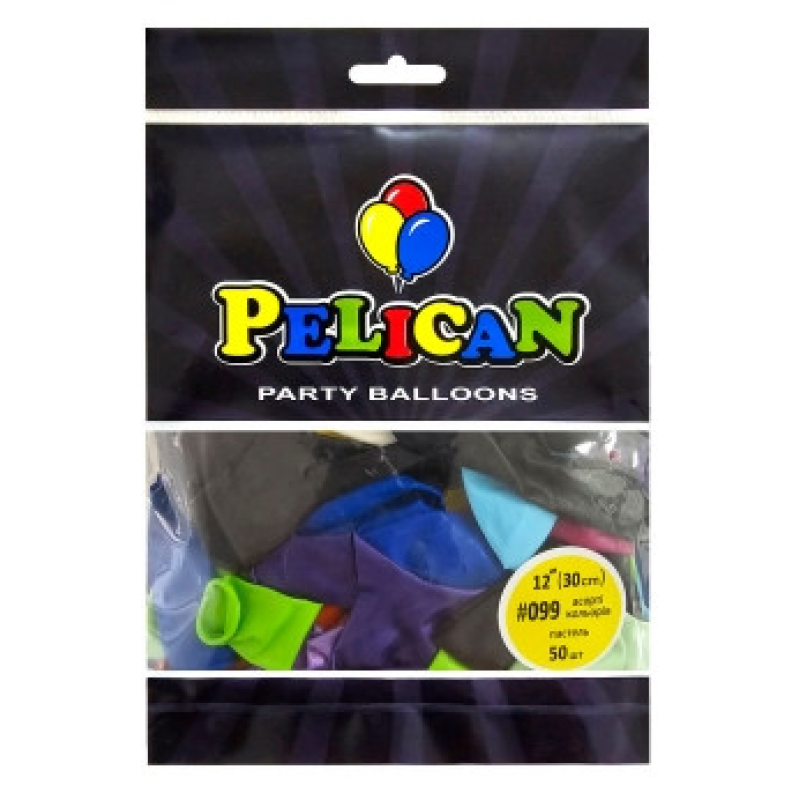Кульки латексні 12“ (30см) пастель асорті квітів Pelican 50шт (812099) KNZ