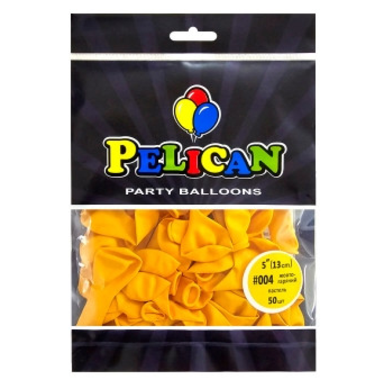 Кульки латексні 5“ (13см) пастель оранжевий Pelican 50шт (805004) KNZ