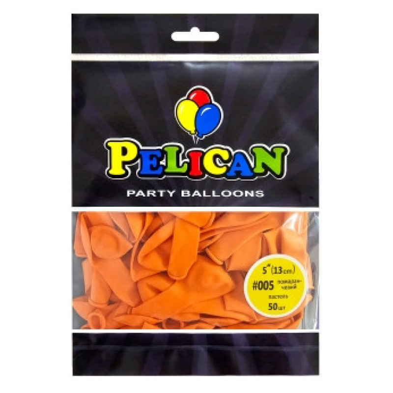 Кульки латексні 5“ (13см) пастель оранжевий Pelican 50шт (805005) KNZ