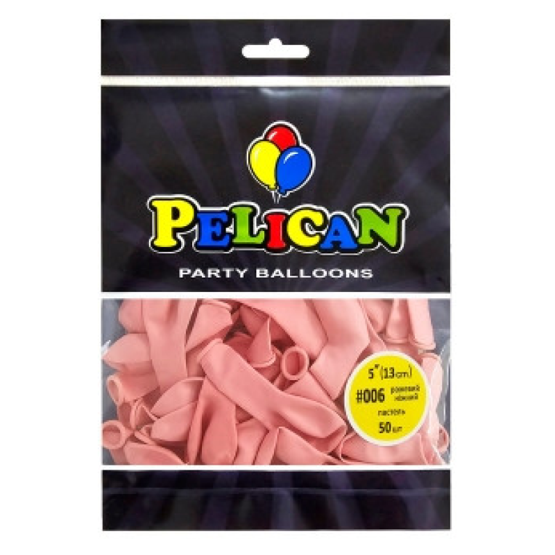 Кульки латексні 5“ (13см) пастель рожевий ніжний Pelican 50шт (805006) KNZ
