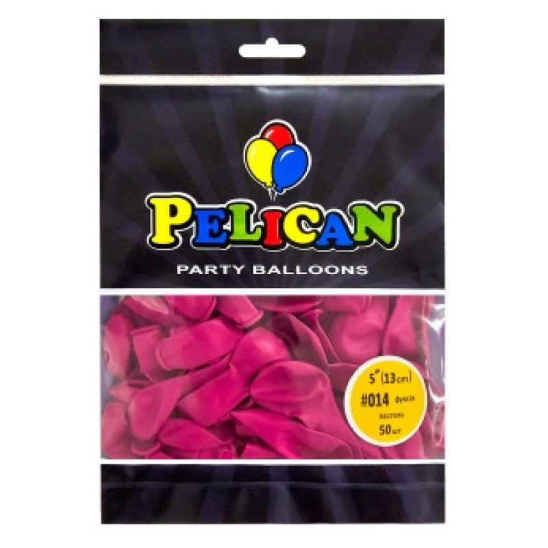 Кульки латексні 5“ (13см) пастель фуксія Pelican 50шт (805014) KNZ