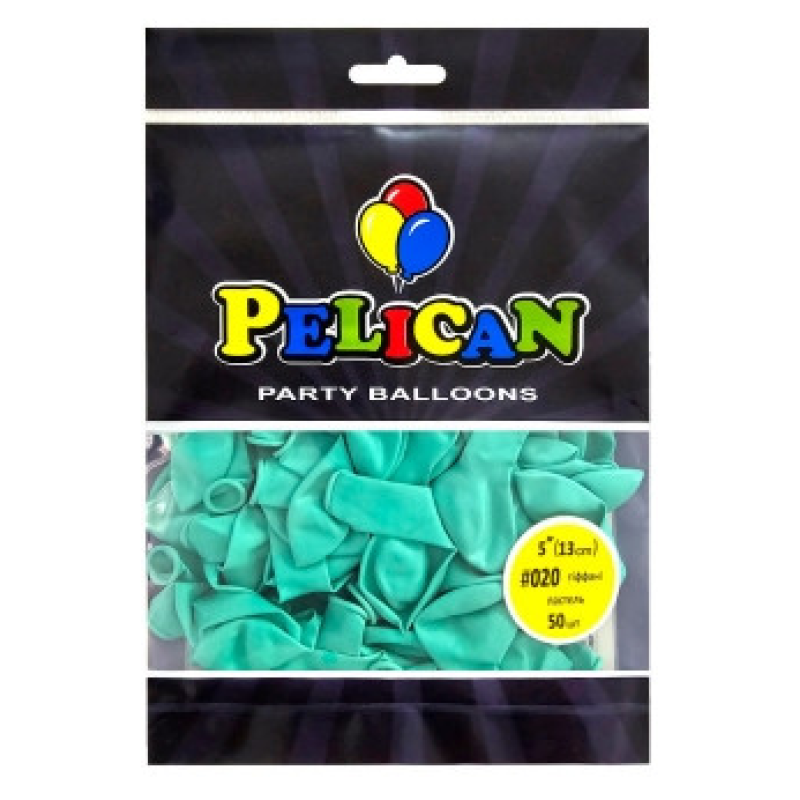 Кульки латексні 5“ (13см) пастель тіффані Pelican 50шт (805020) KNZ