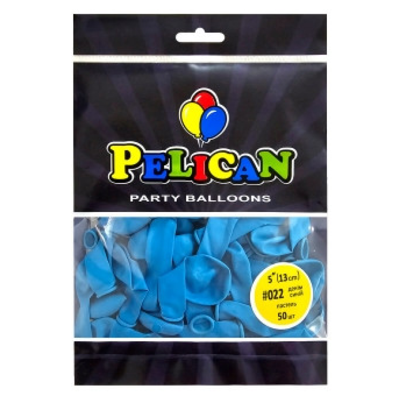 Кульки латексні 5“ (13см) пастель денім синій Pelican 50шт (805022) KNZ