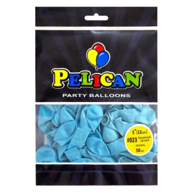 Кульки латексні 5“ (13см) пастель блакитний світлий Pelican 50шт (805023) KNZ