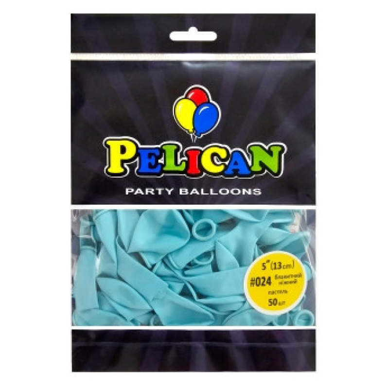 Кульки латексні 5“ (13см) пастель блакитний ніжний Pelican 50шт (805024) KNZ
