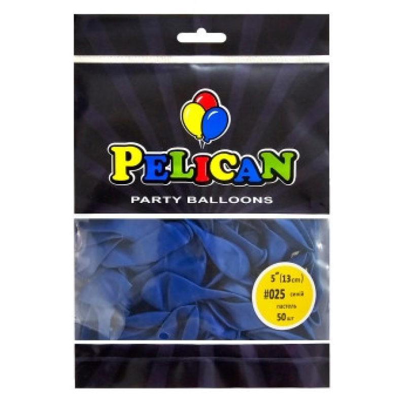 Кульки латексні 5“ (13см) пастель синій Pelican 50шт (805025) KNZ
