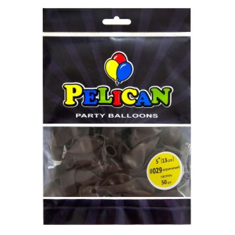 Кульки латексні 5“ (13см) пастель коричневий Pelican 50шт (805029) KNZ