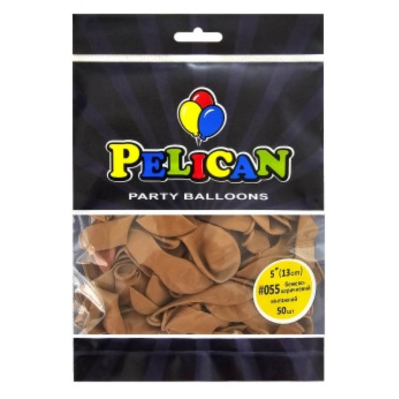 Кульки латексні 5“ (13см) вінтажний бежево-коричневий Pelican 50шт (805055) KNZ