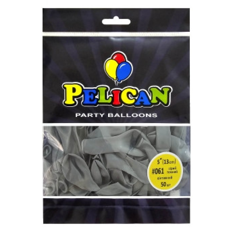 Кульки латексні 5“ (13см) вінтажний сірий темний Pelican 50шт (805061) KNZ Кульки латексні 5“ (13см) вінтажний сірий темний Pelican 50шт (805061) KNZ
