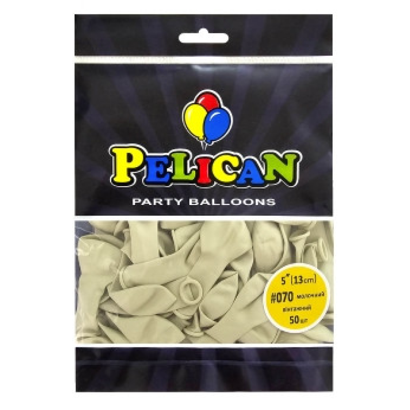 Кульки латексні 5“ (13см) вінтажний молочний Pelican 50шт (805070) KNZ