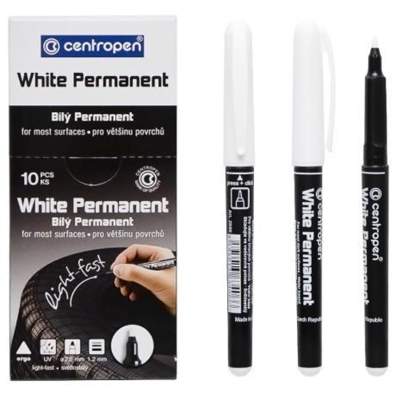 Маркер білий “Centropen“ Permanent тонкий KNZ Маркер білий “Centropen“ Permanent тонкий KNZ