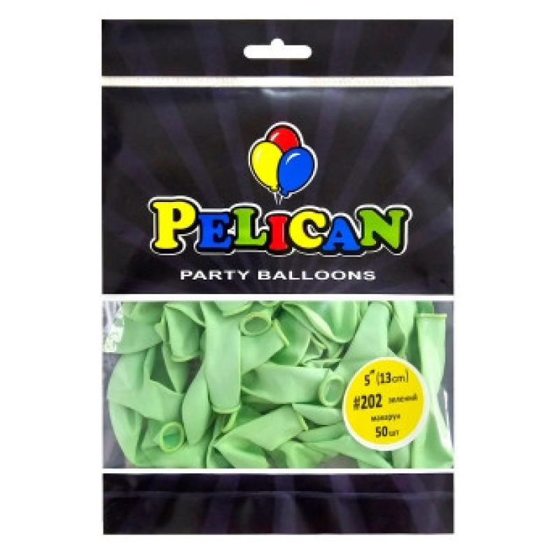 Кульки латексні 5“ (13см) макарун зелений Pelican 50шт (805202) KNZ