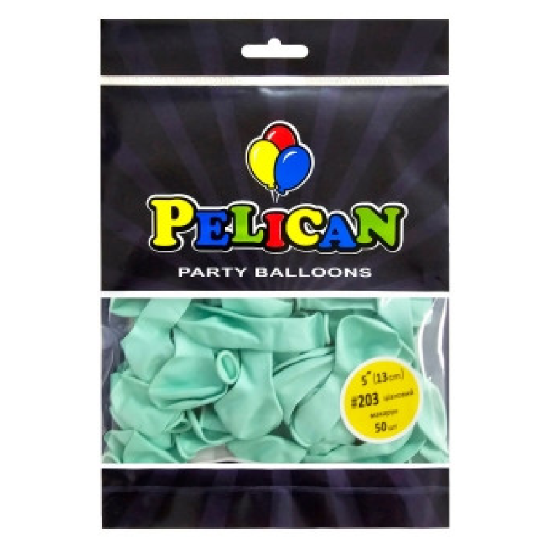 Кульки латексні 5“ (13см) макарун ціановий Pelican 50шт (805203) KNZ Кульки латексні 5“ (13см) макарун ціановий Pelican 50шт (805203) KNZ
