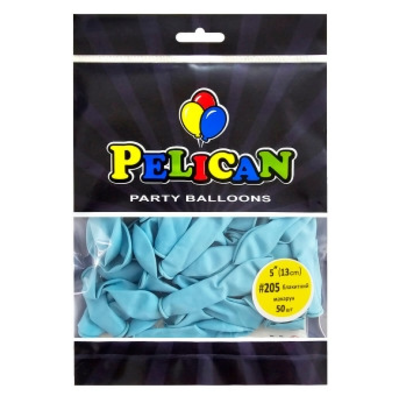 Кульки латексні 5“ (13см) макарун блакитний Pelican 50шт (805205) KNZ