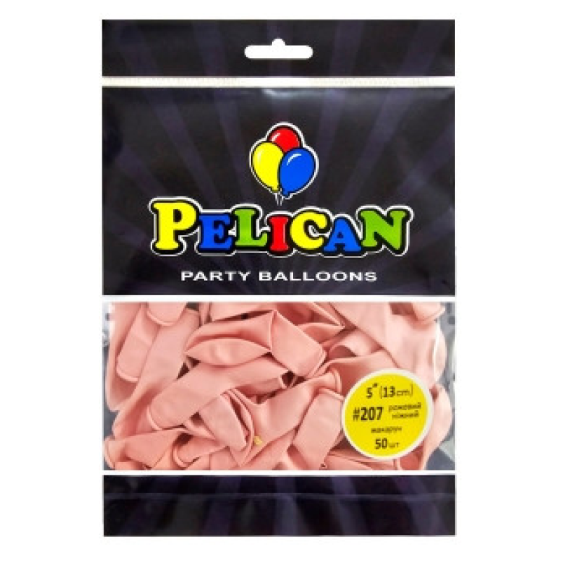 Кульки латексні 5“ (13см) макарун рожевий ніжний Pelican 50шт (805207) KNZ