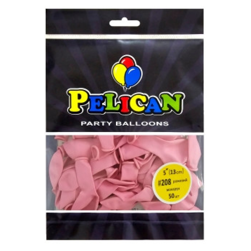 Кульки латексні 5“ (13см) макарун рожевий Pelican 50шт (805208) KNZ