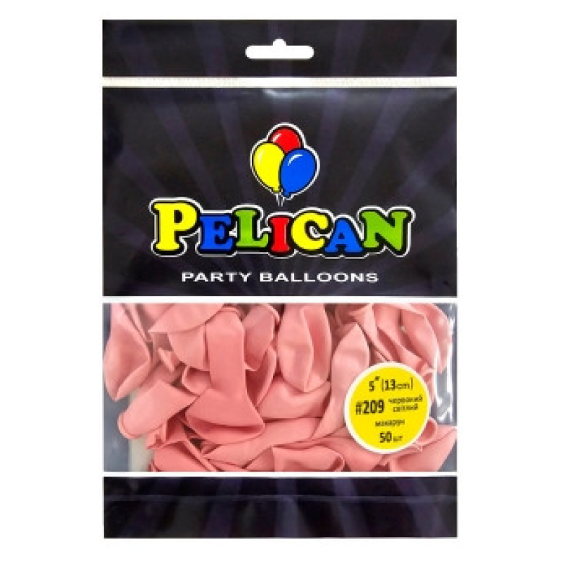 Кульки латексні 5“ (13см) макарун червоний світлий Pelican 50шт (805209) KNZ