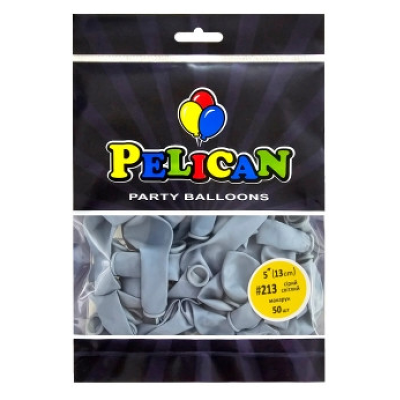 Кульки латексні 5“ (13см) макарун сірий світлий Pelican 50шт (805213) KNZ Кульки латексні 5“ (13см) макарун сірий світлий Pelican 50шт (805213) KNZ