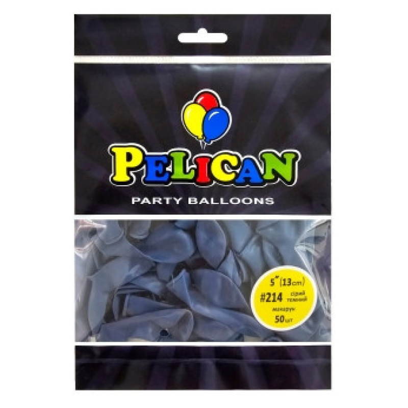 Кульки латексні 5“ (13см) макарун сірий темний Pelican 50шт (805214) KNZ