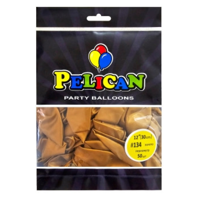 Кульки латексні 12“ (30см) перламутр золото Pelican 50шт (812134) KNZ Кульки латексні 12“ (30см) перламутр золото Pelican 50шт (812134) KNZ