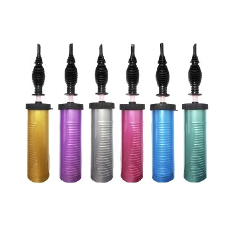 Насос для повітряних куль “Хром“ двоходовий 28 х 5см Різнокольоровий Unison (883325) KNZ