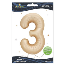 Кулька фольгована цифра “3“ латте 40“(100см) Pelican Бежевий Pelican (831113) KNZ