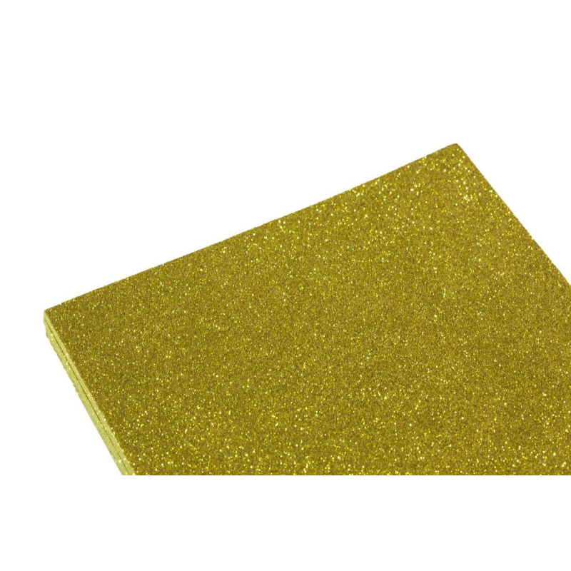 Фоамиран з блискітками 2мм 20*30см 10 аркушів ЖОВТИЙ 7941 KNZ Фоамиран з блискітками 2мм 20*30см 10 аркушів ЖОВТИЙ 7941 KNZ