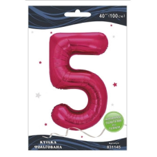 Кулька фольгована цифра “5“ фуксія 40“(100см) Pelican Рожевий Pelican (831145) KNZ