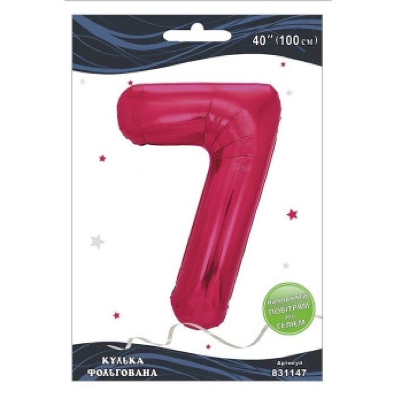 Кулька фольгована цифра “7“ фуксія 40“(100см) Pelican Рожевий Pelican (831147) KNZ