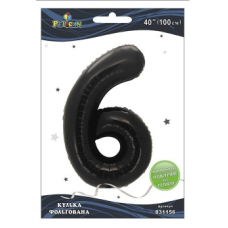 Кулька фольгована цифра “6“ чорна 40“ (100см) Pelican Чорний Pelican (831156) KNZ