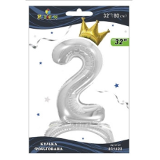 Кулька фольгована цифра з короною на підставці “2“ срібло 32“ (80см) Pelican Срібний Pelican (831422) KNZ