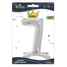 Кулька фольгована цифра з короною на підставці “7“ срібло 32“ (80см) Pelican Срібний Pelican (831427) KNZ