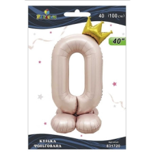 Кулька фольгована цифра з короною на підставці “0“ рожева Blush 40“(100см) Pelican Рожевий Pelican KNZ