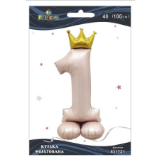 Кулька фольгована цифра з короною на підставці “1“ рожева Blush 40“(100см) Pelican Рожевий Pelican KNZ