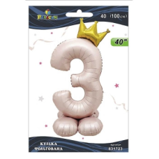 Кулька фольгована цифра з короною на підставці “3“ рожева Blush 40“(100см) Pelican Рожевий Pelican KNZ
