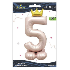 Кулька фольгована цифра з короною на підставці “5“ рожева Blush 40“(100см) Pelican Рожевий Pelican KNZ
