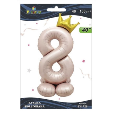Кулька фольгована цифра з короною на підставці “8“ рожева Blush 40“(100см) Pelican Рожевий Pelican KNZ